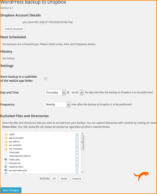 WordPress-Backup-to-Dropbox-dashboard