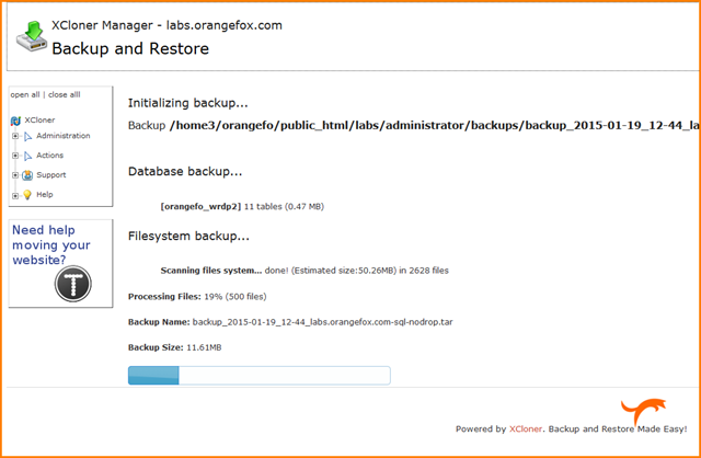 xcloner-backup-processing